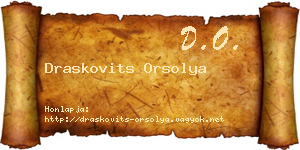 Draskovits Orsolya névjegykártya